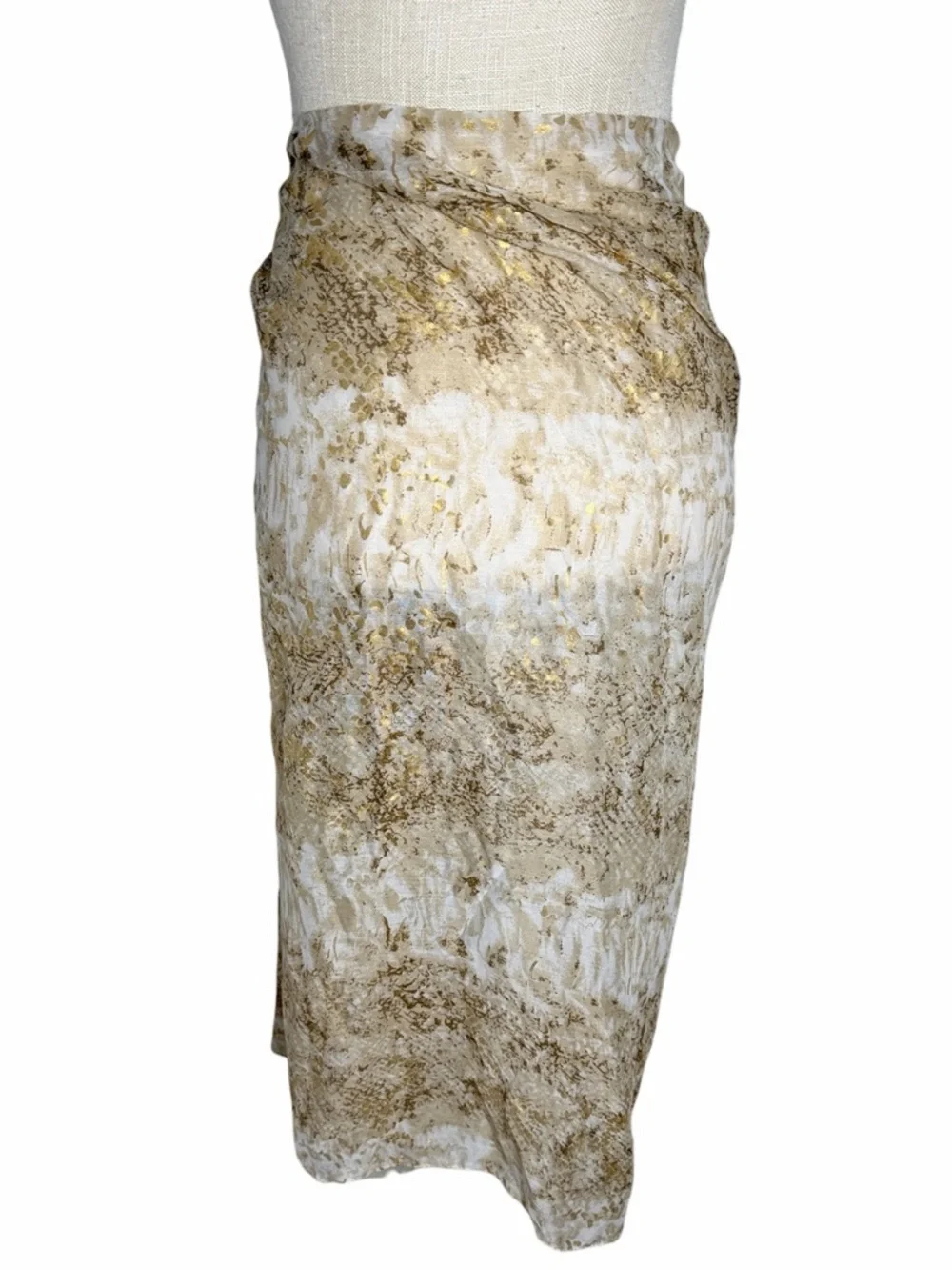 Pool To Party By Subtle Luxury Gold Neutral Toned Wrap Sarong - Picture 3 of 11